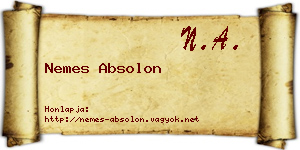 Nemes Absolon névjegykártya